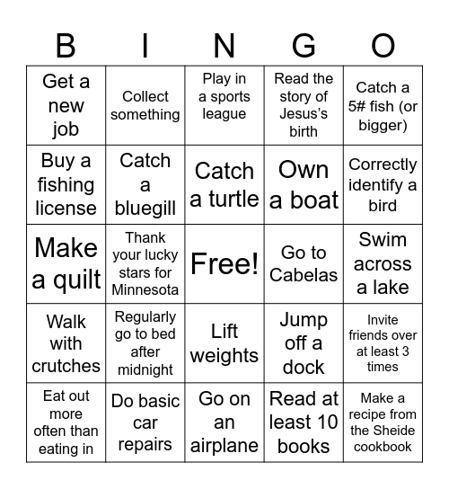 Sheide BINGO! In 2023 Have You... Bingo Card