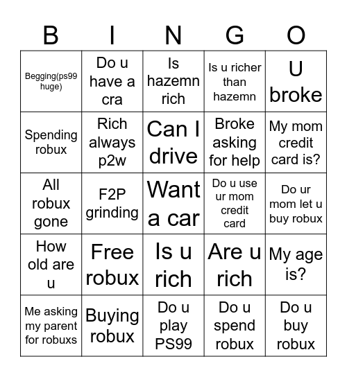 Alex bingo card Bingo Card