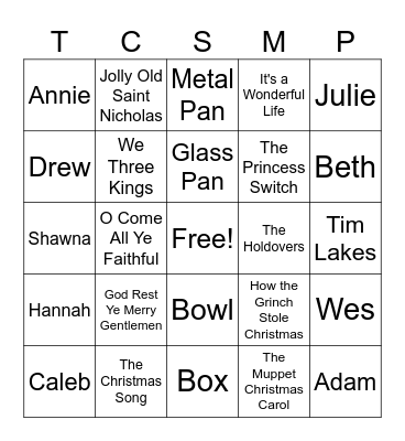 HRH Holiday BINGO 2.0 Bingo Card