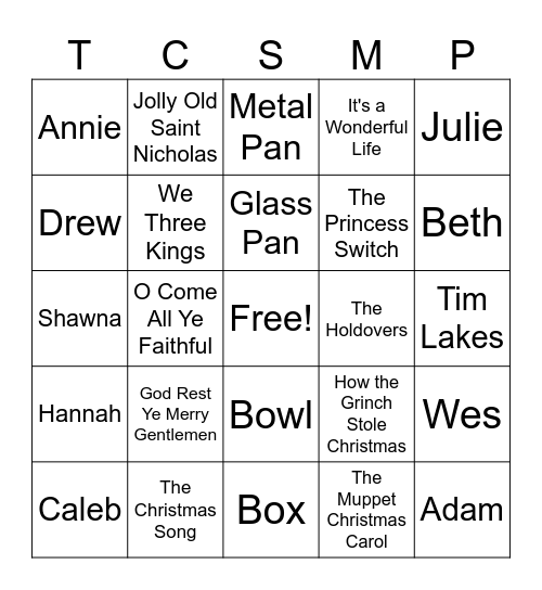 HRH Holiday BINGO 2.0 Bingo Card