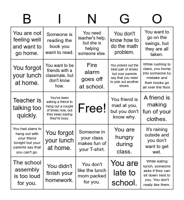 Problem solving bingo Card