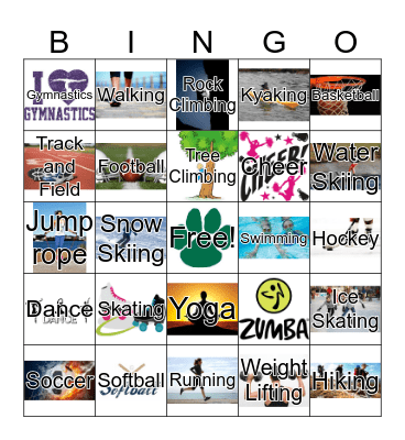 Physical Activity Bingo Card