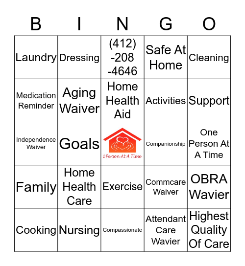 One Person At A Time Bingo Card