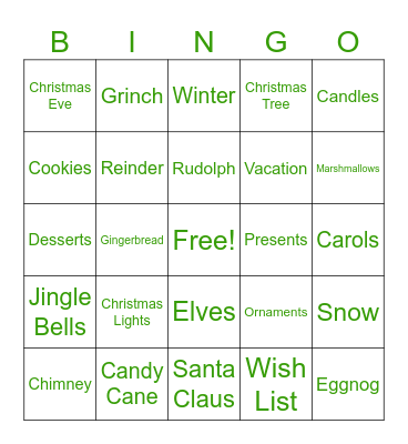 Christmas Bingo Card