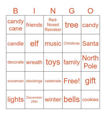 Christmas Bingo Card