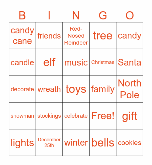 Christmas Bingo Card