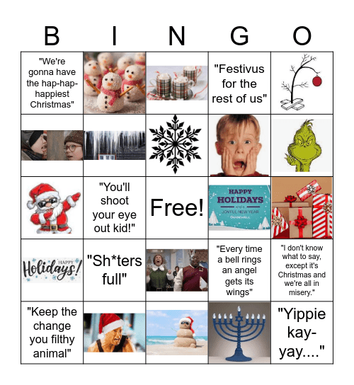 Team Holiday Bingo Game Bingo Card