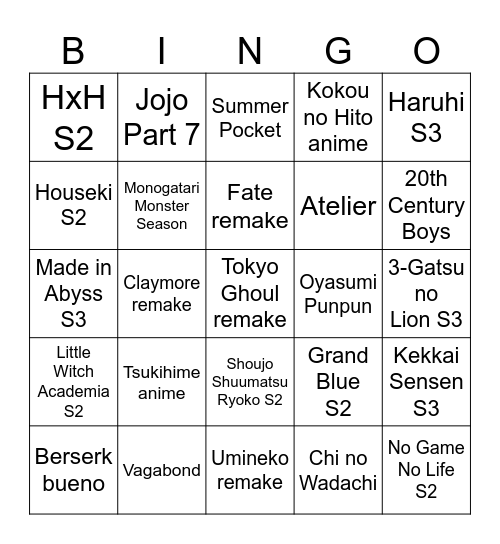 Bingo Card