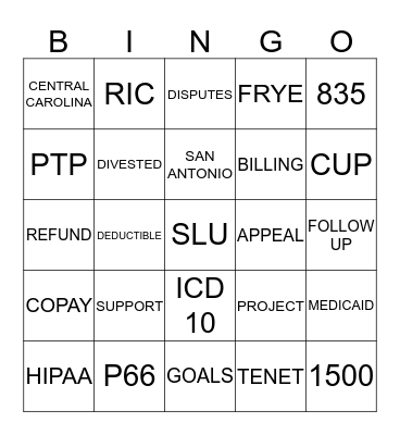 Conifer Bingo Card