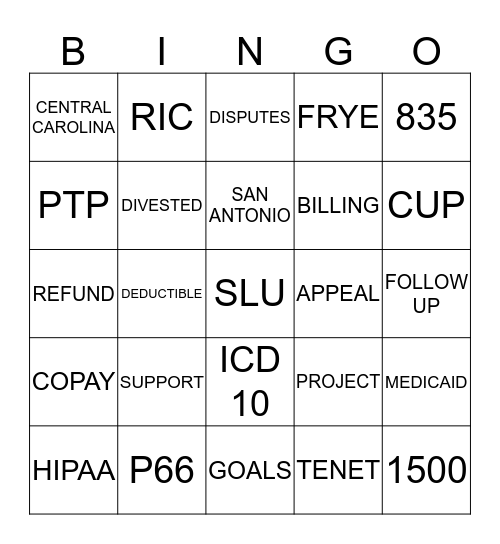 Conifer Bingo Card