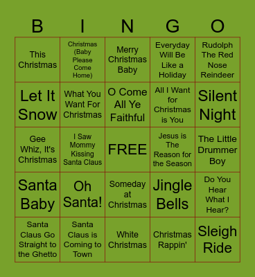 Jingle Jangle Holiday BINGO Card