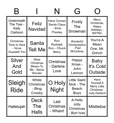 Christmas Is Here Bingo Card