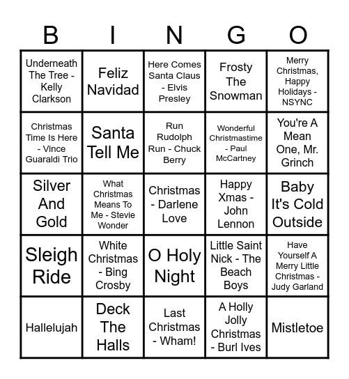 Christmas Is Here Bingo Card