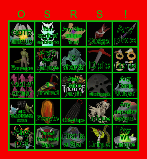 Outcasts Christmas Bingo! Bingo Card