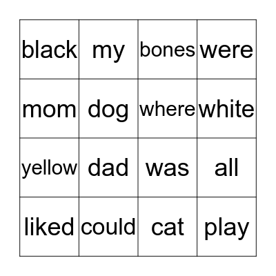 Sight Words 2 Bingo Card