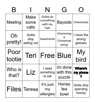 Holiday Bingo Card