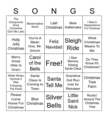 Christmas Bingo Card