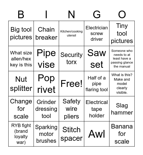 r/Tools Bingo Card