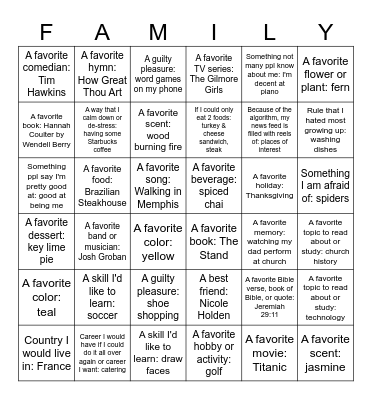 Christmas Bingo Card