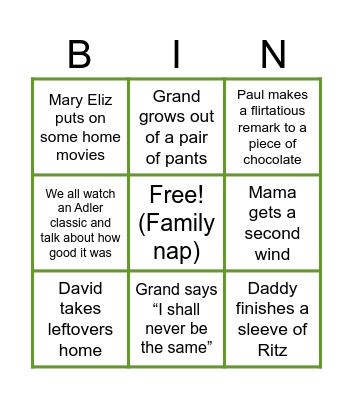 Adler Christmas Bingo 2023 Bingo Card
