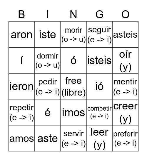 es la hora de bingo en lińea Bingo Card