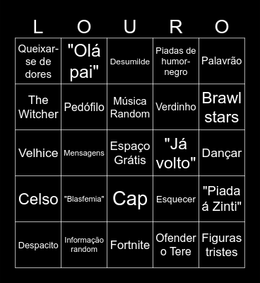 Lourenço o Bingo Card