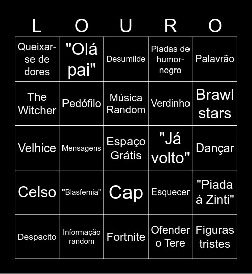 Lourenço o Bingo Card