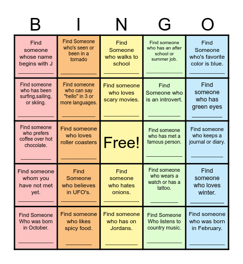 Find Someone Who... Bingo Card