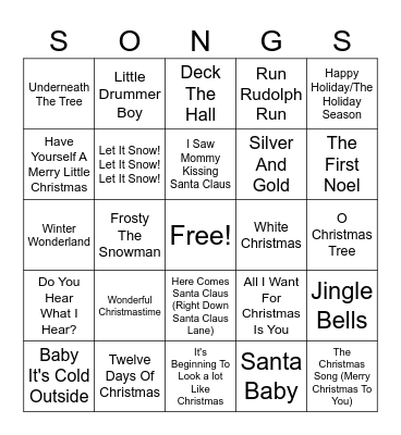 Christmas Bingo Card