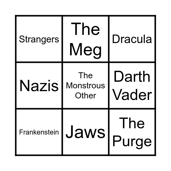 THE MONSTROUS OTHER Bingo Card