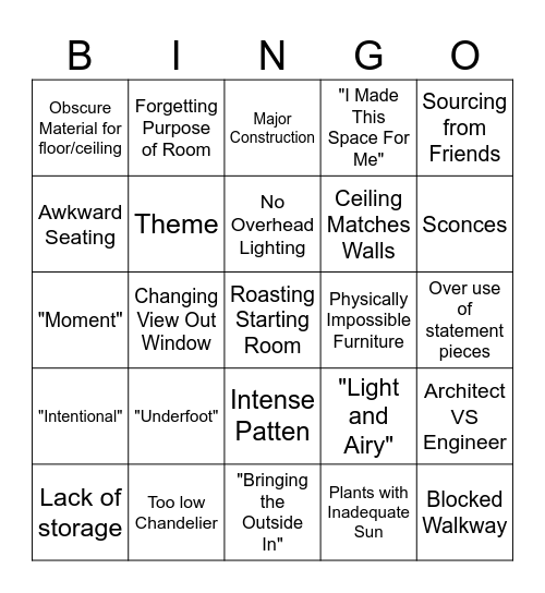 AD Bingo Card