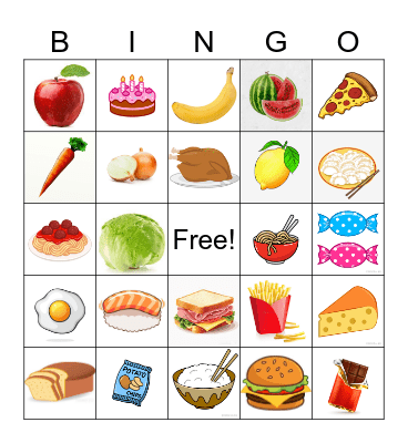 Food Bingo Card