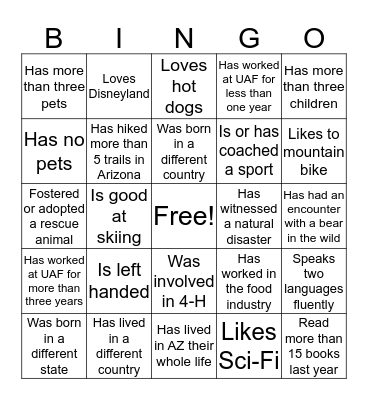 Someone who... Bingo Card
