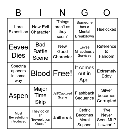Eeveelution Quest Episode 3 Bingo v2 Bingo Card