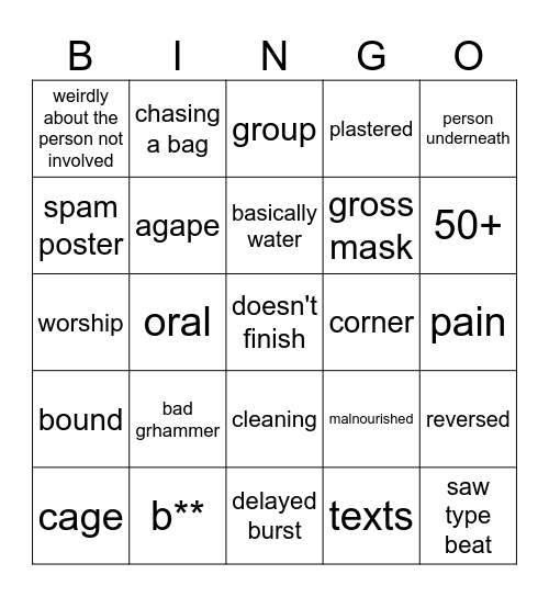thing 100 Bingo Card