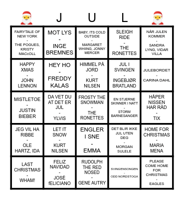 Steffen's Julebingo! Bingo Card