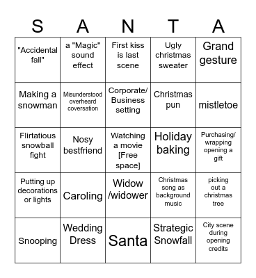 Christmas tropes Bingo Card