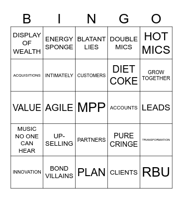 Townhall Bingo Card