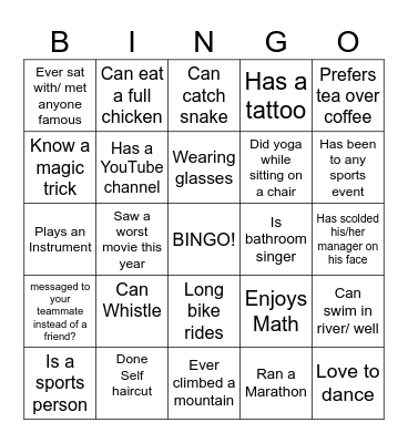 Bingo Party Bingo Card