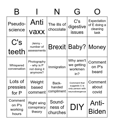 Christmas 2024 Bingo Card