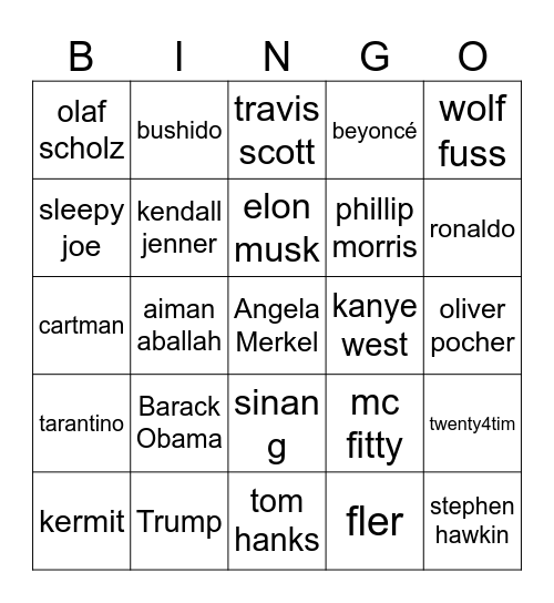 epstein bingo Card