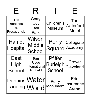 The Erie Community Bingo Card