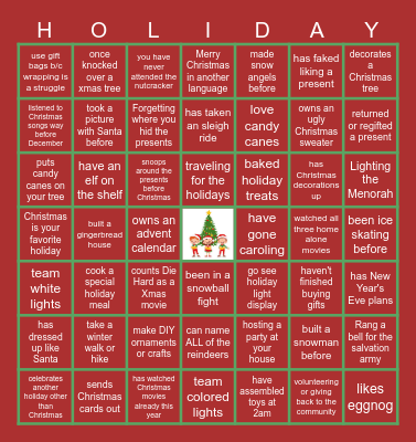 Customer Success Holiday FUN Bingo Card