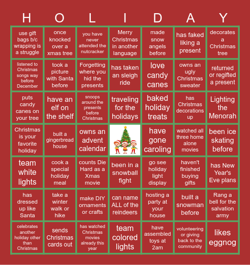Customer Success Holiday FUN Bingo Card