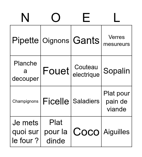 BINGO DU "OU EST" ? Bingo Card