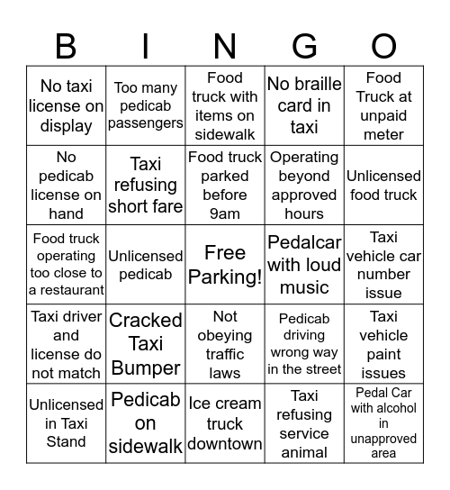 Mobile Tream Bingo Card