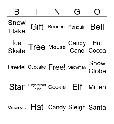 Holiday Bingo Card