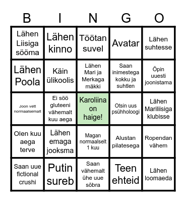 Aasta 2024 Bingo Card