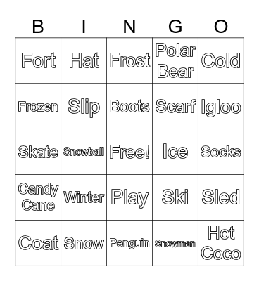 Winter Bingo Card