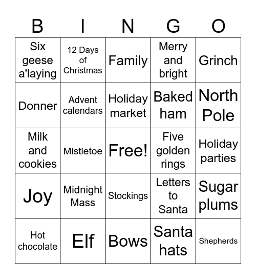 Team Rocket Holiday Bingo! Bingo Card